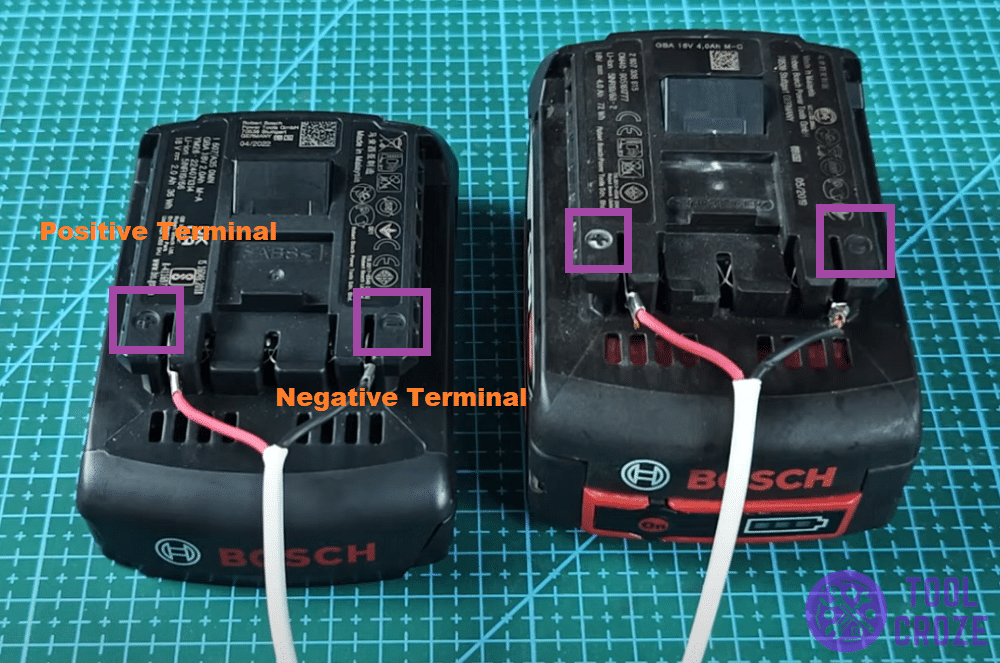 two bosch 18v batteries connected