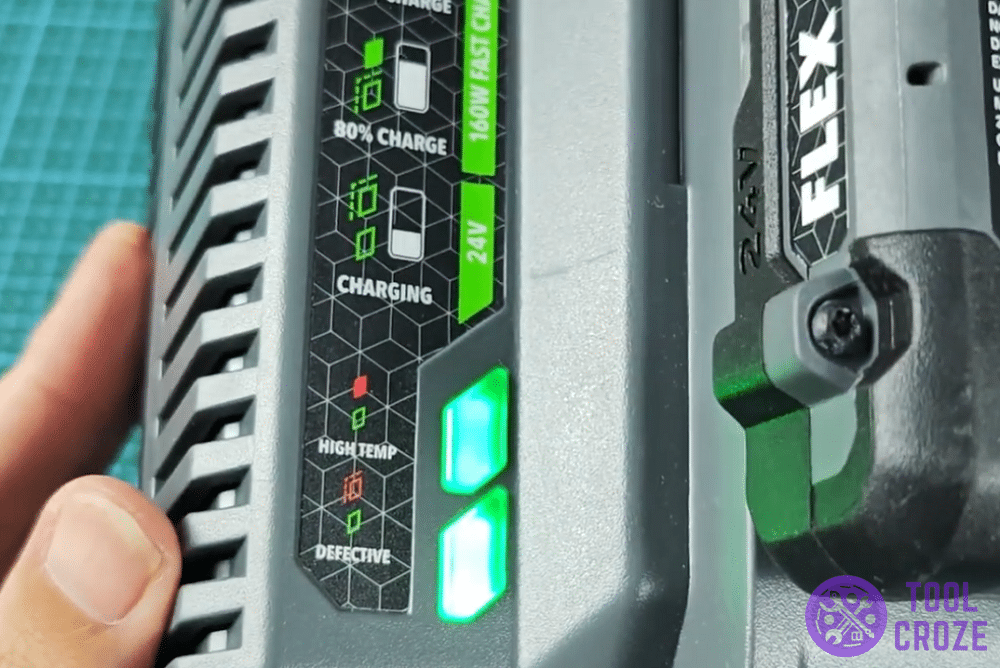 two solid green lights on flex charger