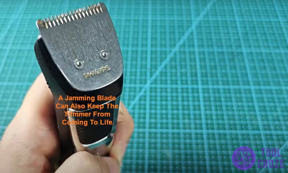 A jamming blade can also keep the trimmer from coming to life.