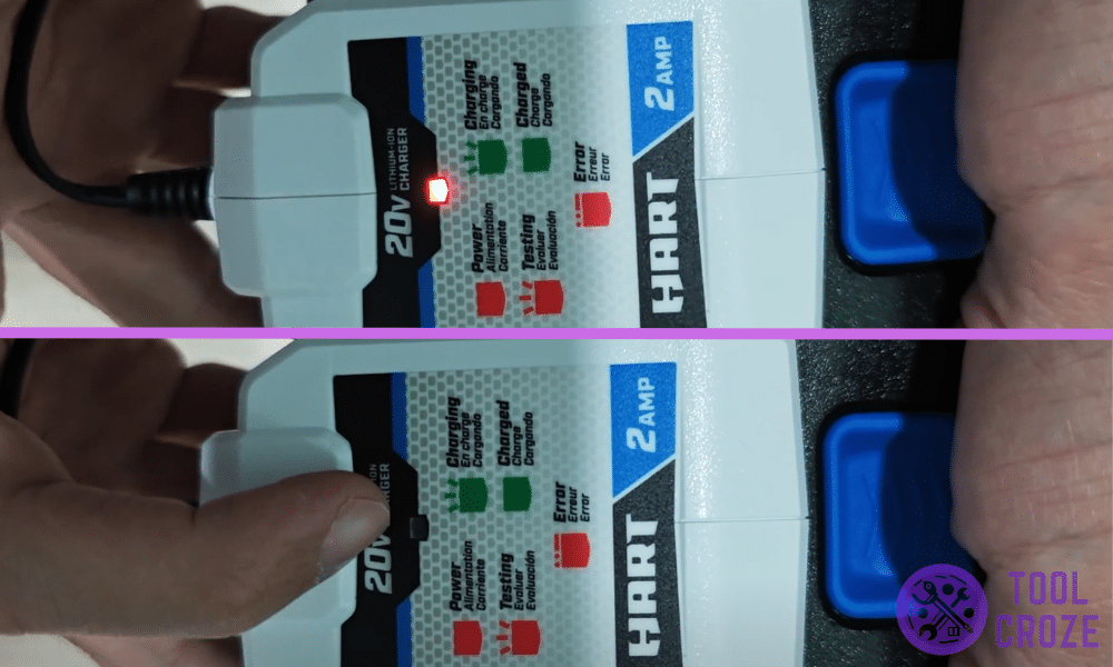 HART charger blinking red