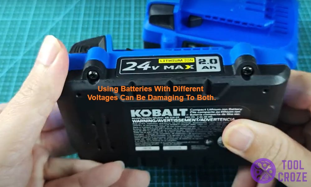 Using batteries with different voltages can be damaging to both.