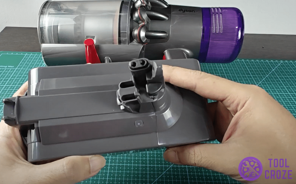 a removed dyson vacuum battery