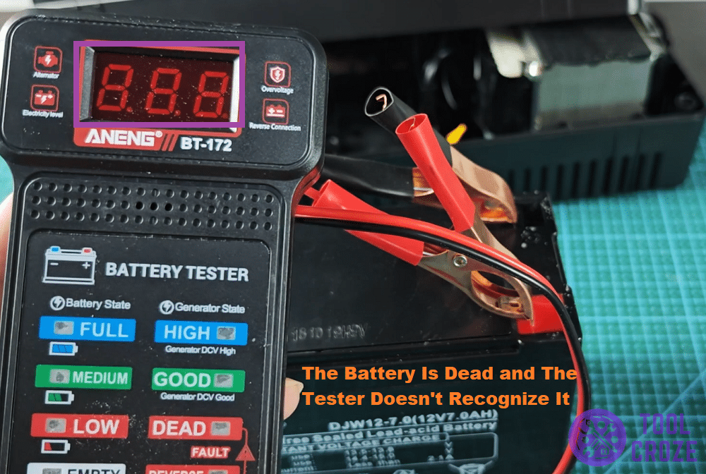 battery tester unable to identify faulty battery