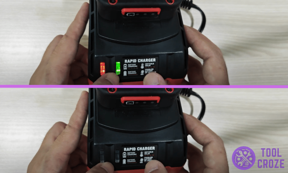 bauer charger blinking red and green