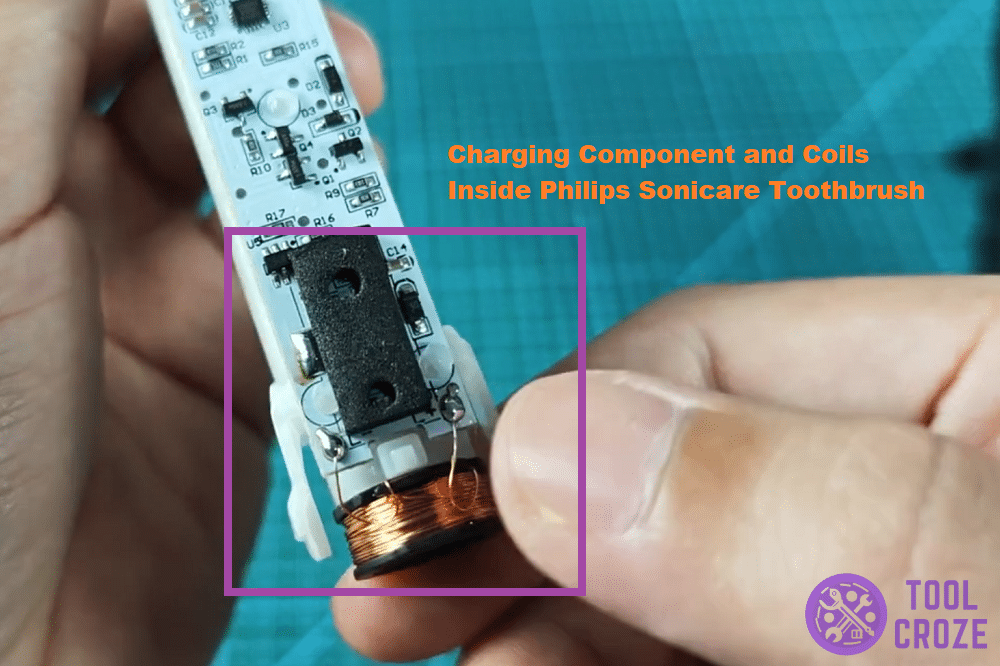charging component inside the philips sonicare toothbrush