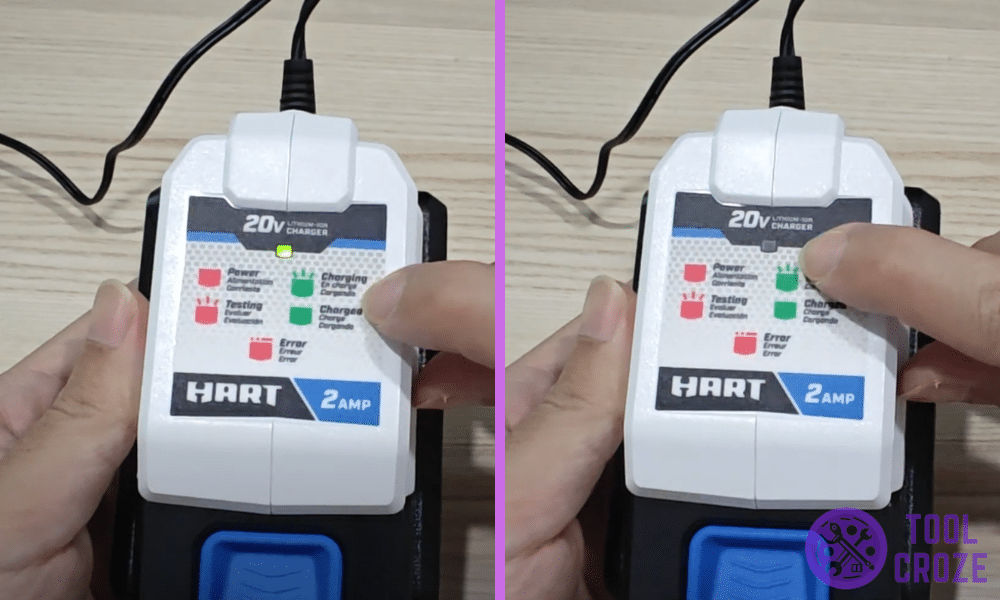 green flashing on HART charger