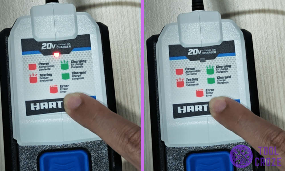 irregular red flashing on HART charger