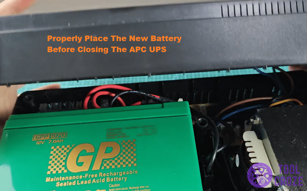 place new battery inside APC UPS
