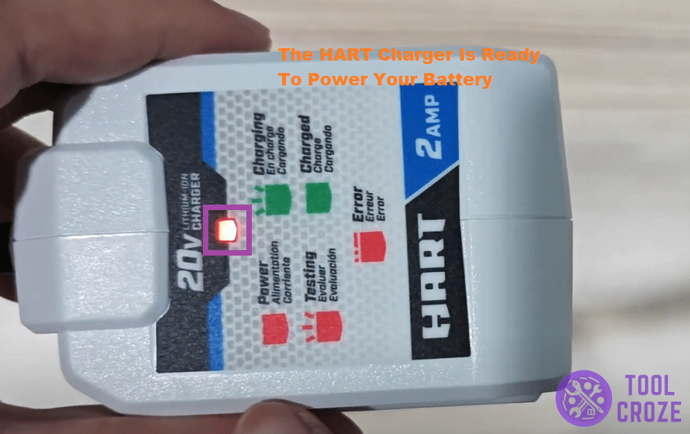 solid red light on HART charger