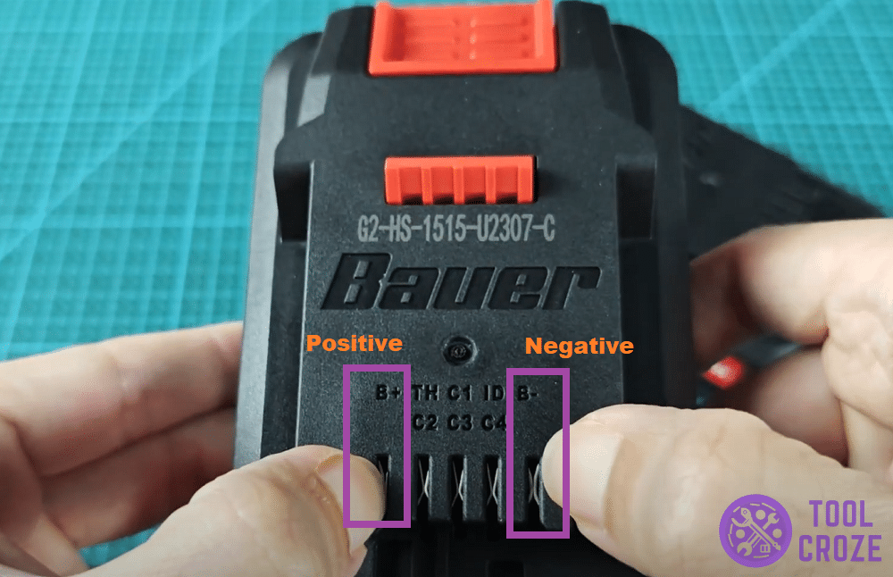 terminals on a bauer battery