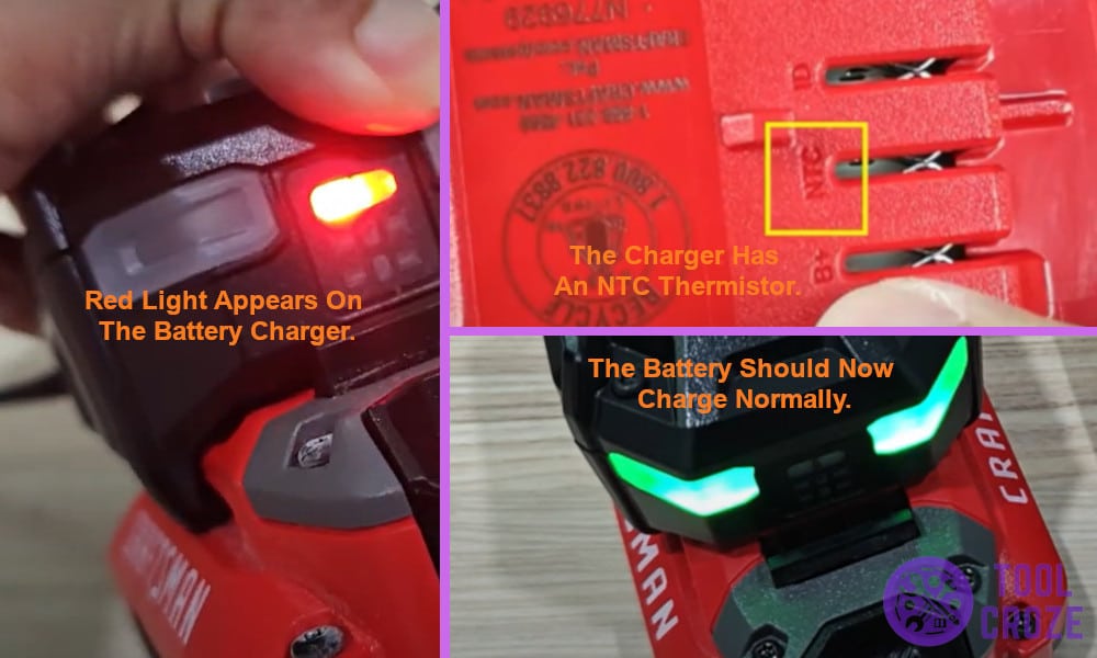 Craftsman Battery Charger Red Light (Hot Cold Delay)