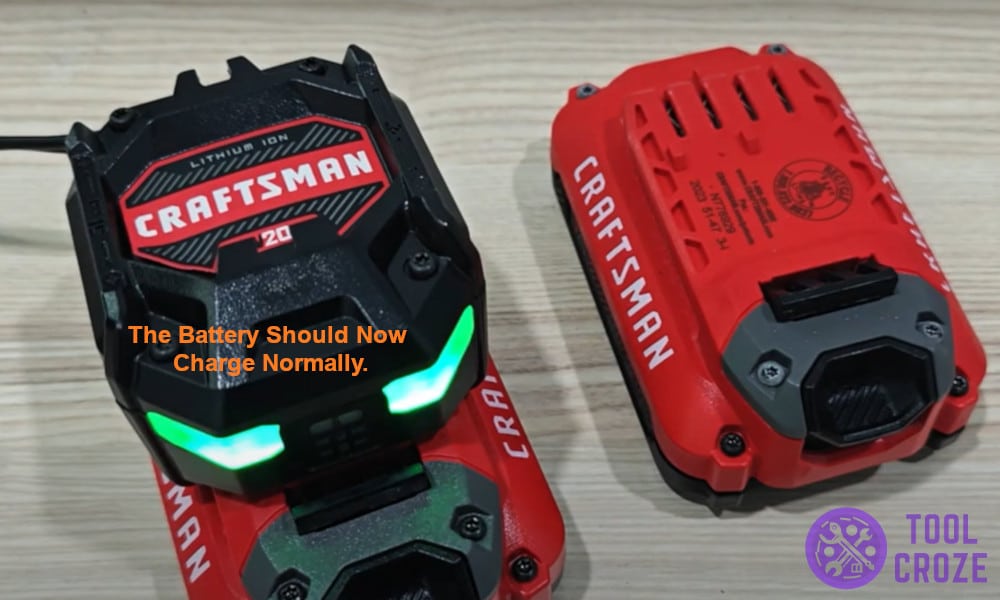 The battery should now charge normally.