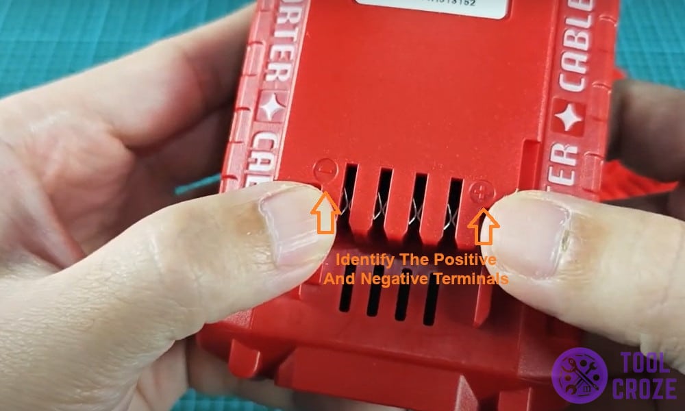 identify the positive and negative terminals.