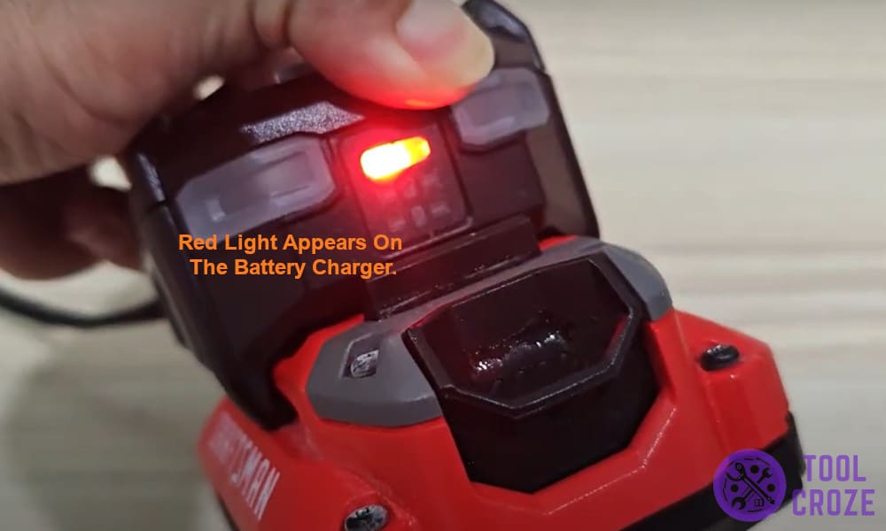 red light appears on the battery charger