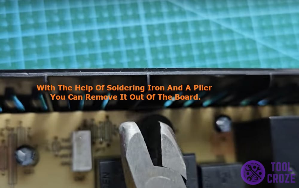 With the help of soldering iron and a plier you can remove it out of the board