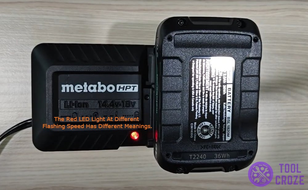 red LED light at different flashing speed