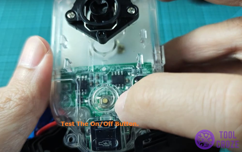 test the on off button.