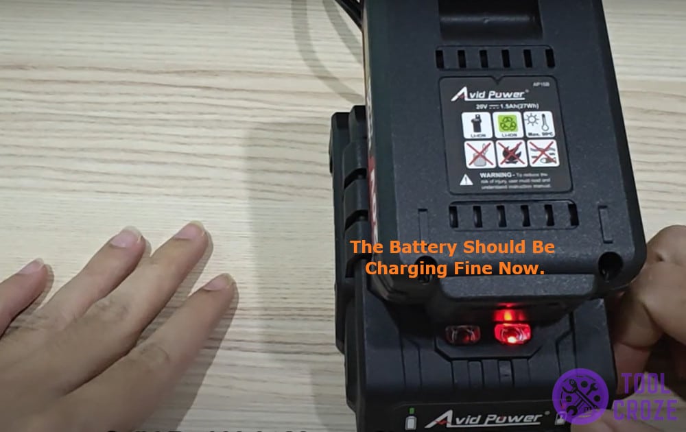 the battery should be charging fine now.