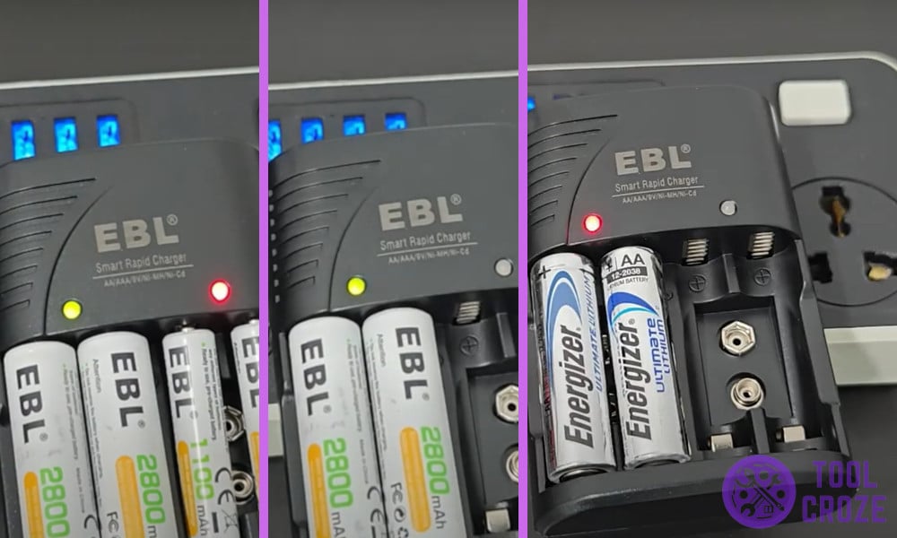 EBL C802 Battery Charger Light Meaning