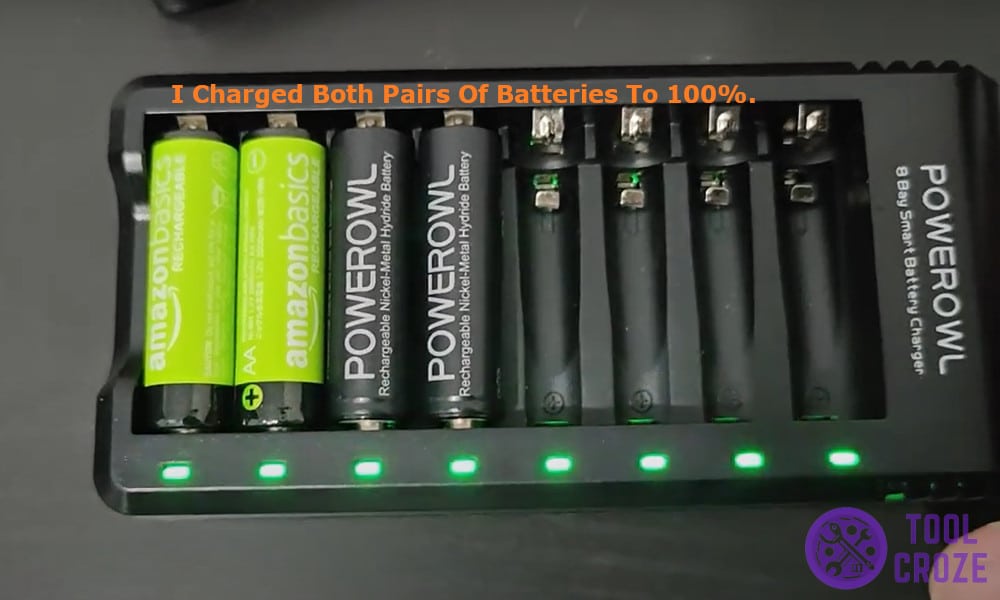 I charged both the pairs of batteries to 100%
