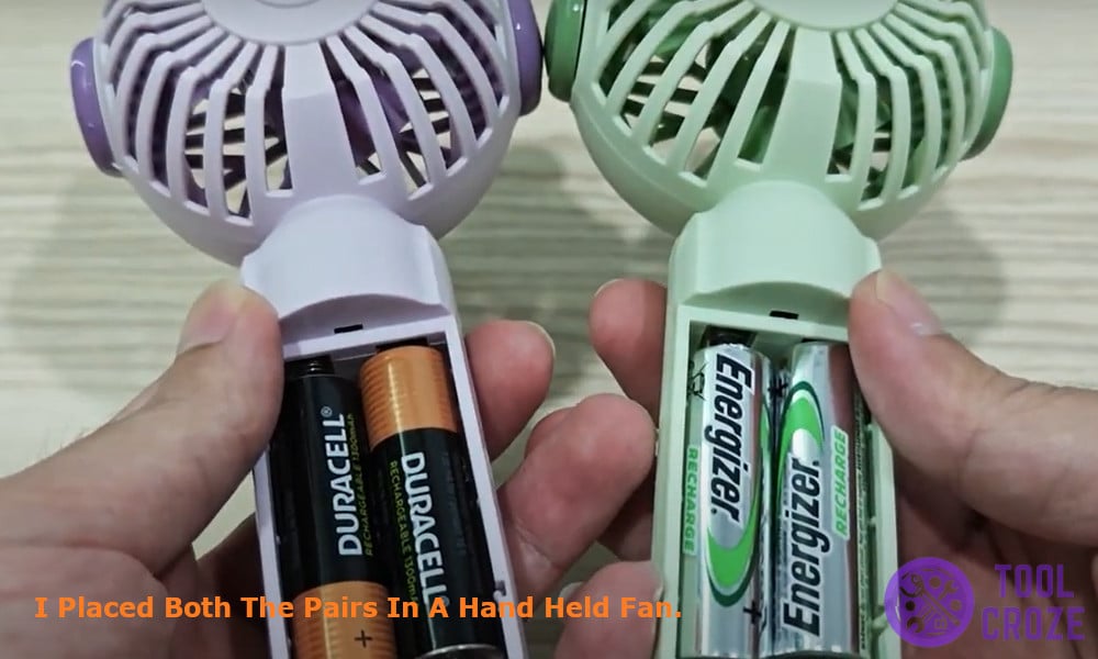 I placed both the pairs in a hand held fan