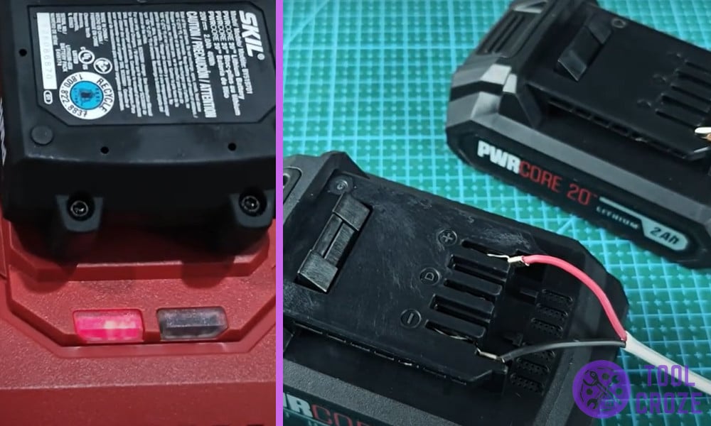 SKIL PWRCORE Battery Solid Red Light