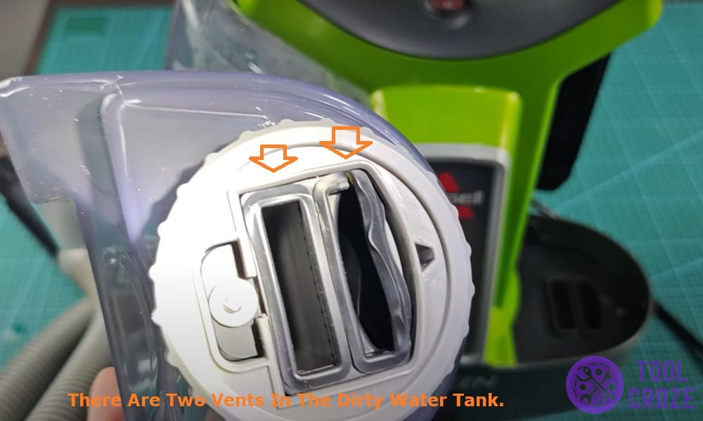 There are two vents in the dirty water tank