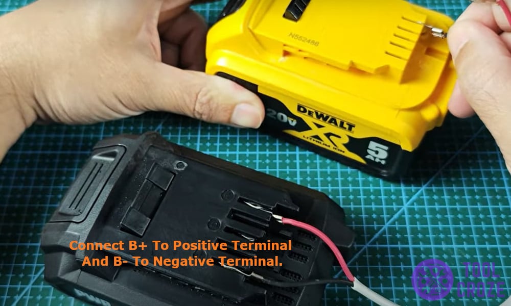 connect B+ to positive and B- to negative