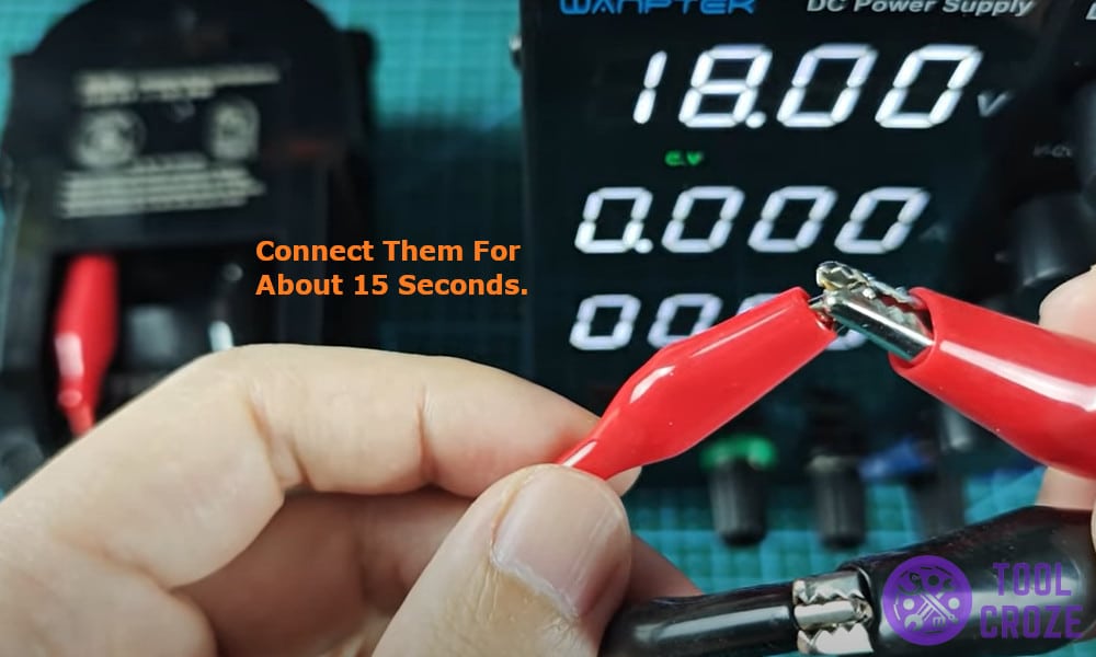 connect them for about 15 seconds
