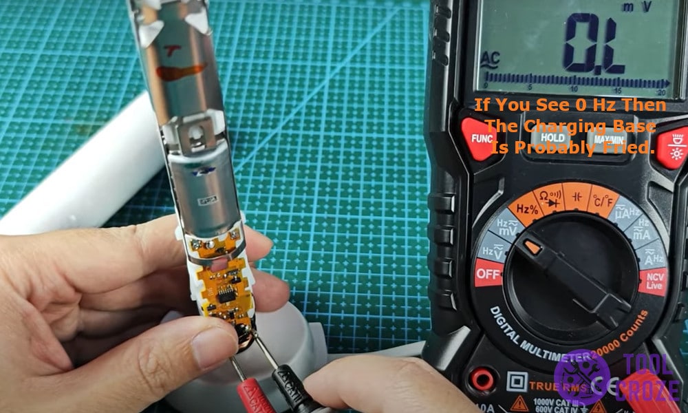 if you see 0 Hz then the charging base is probably fried.