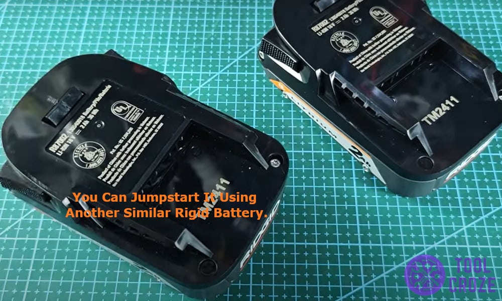 jumpstart it using another similar Rigid battery.