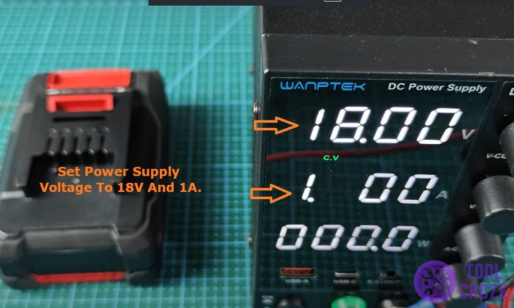setting my power supply voltage to 18V and 1A