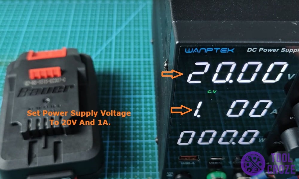 setting my power supply voltage to 20V and 1A,