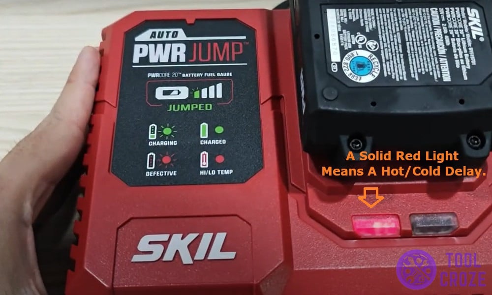 solid red light means hot cold delay