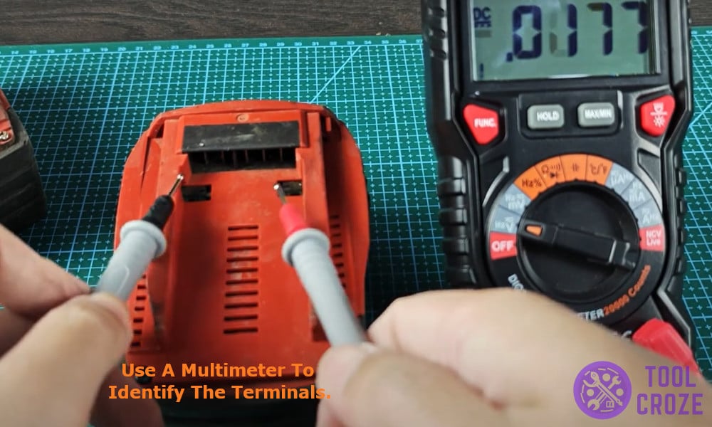 use a multimeter to identify the terminals.