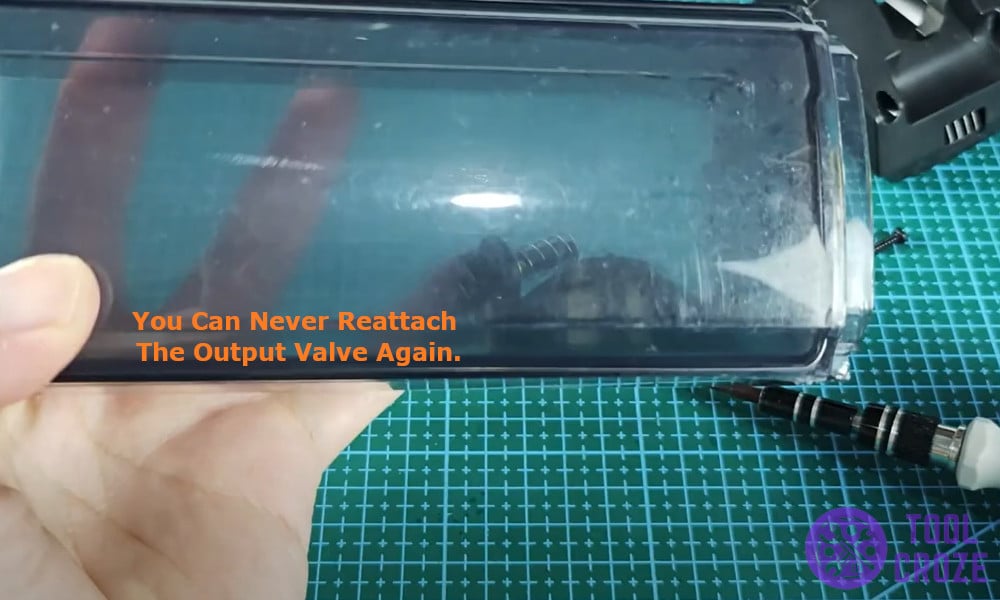 water output valve won’t reattach