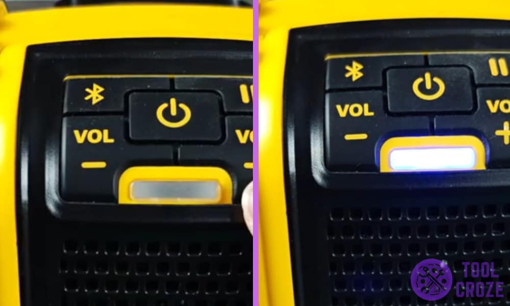 Meaning of DeWALT Bluetooth Speaker Indicator Light