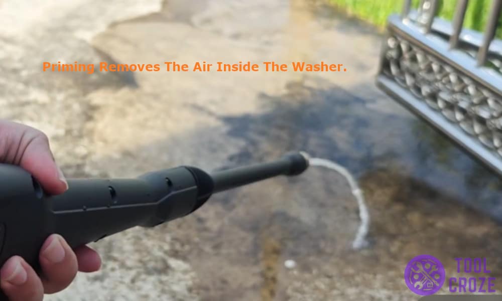 Priming removes the air inside the washer