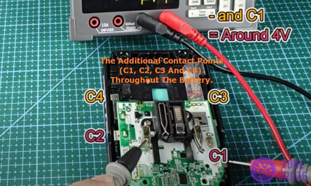 There were additional contact points throughout the battery
