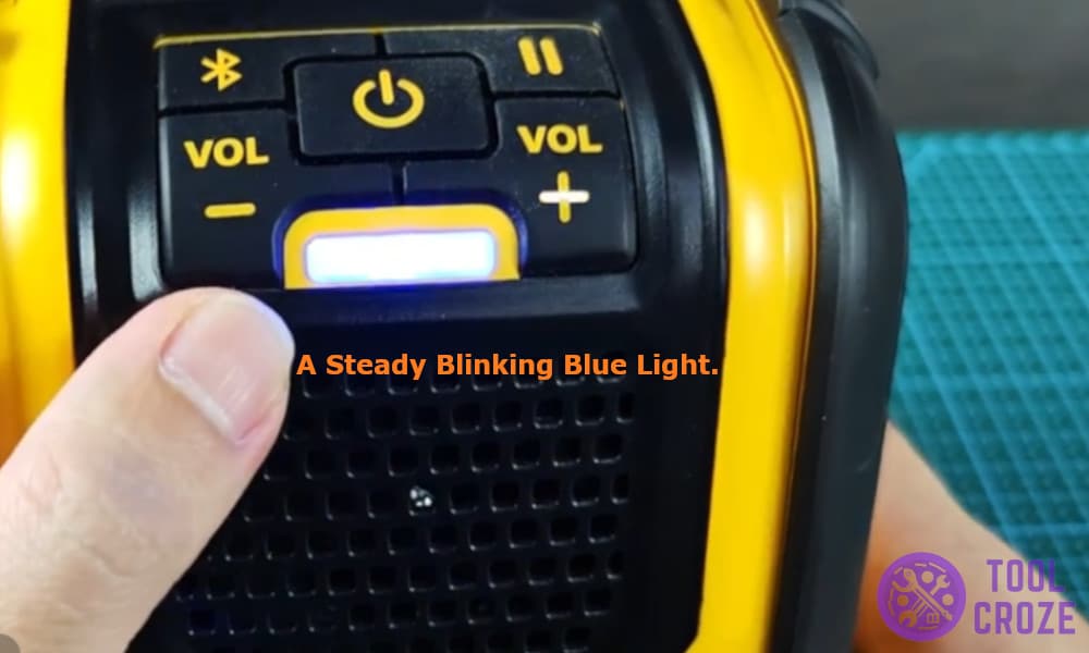 a steady blinking blue light