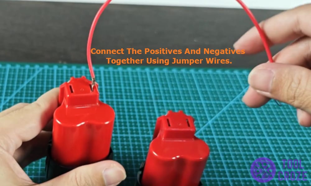 connected positives and negatives together using jumper wires.