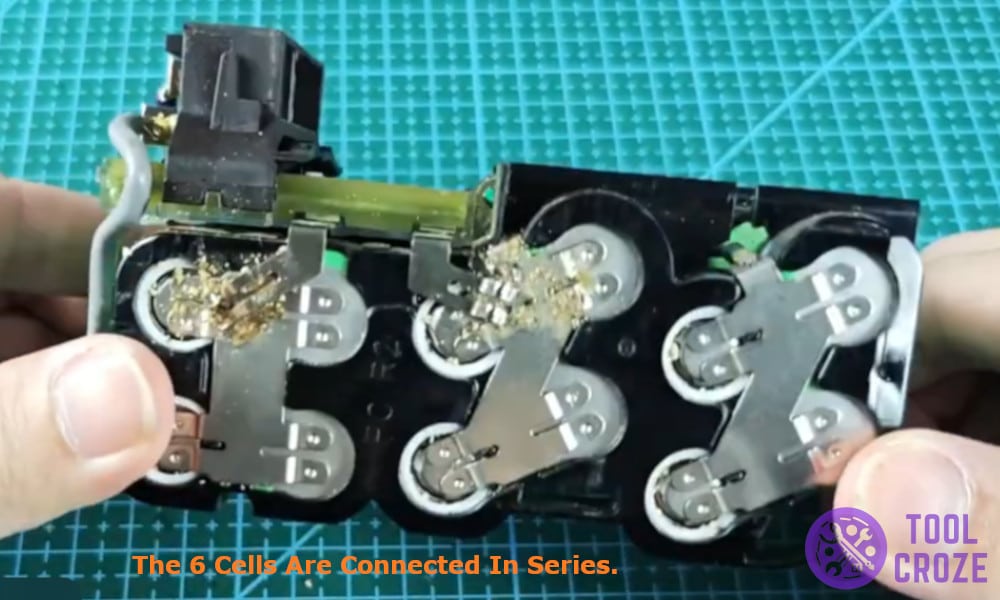 the 6 cells connected in series
