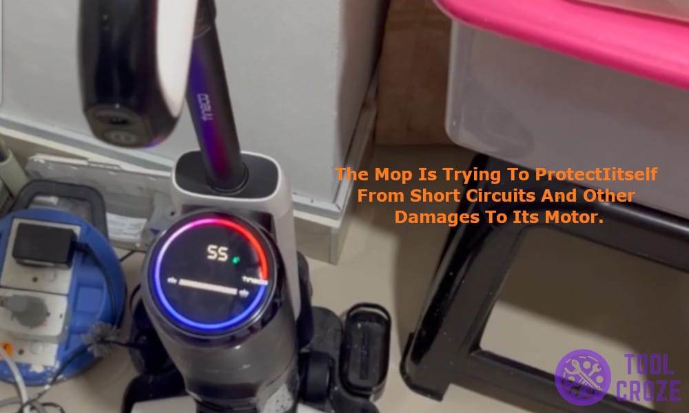 the mop is trying to protect itself from short circuits and other damages to its motor.