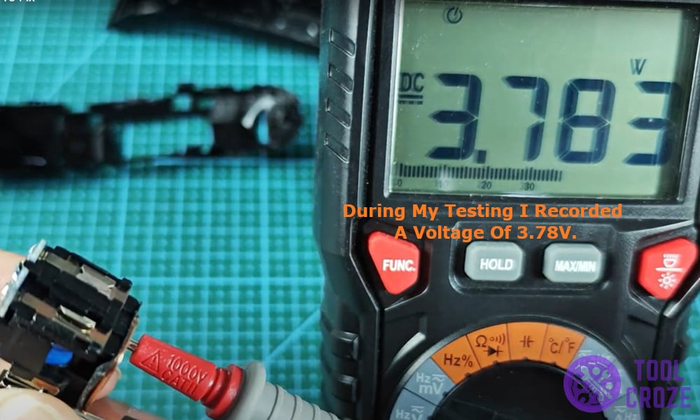 During my testing I recorded a voltage of 3.78V