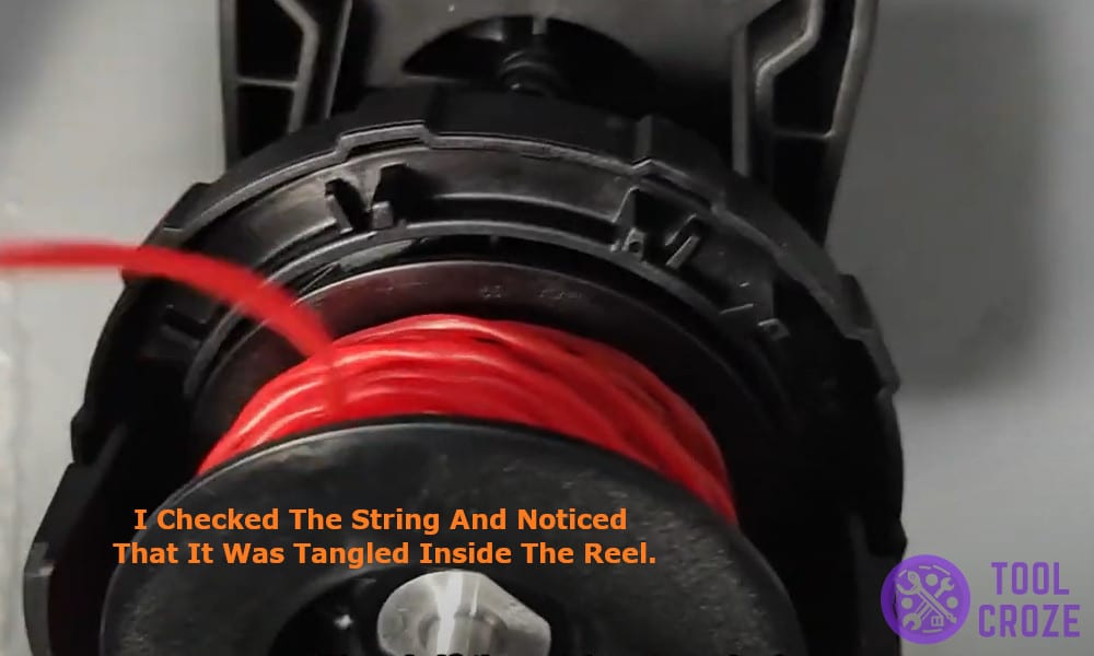 I checked the string and noticed that it was tangled inside the reel