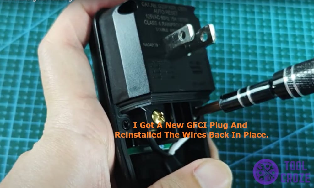 I got a new GFCI plug and reinstalled the wires back in place