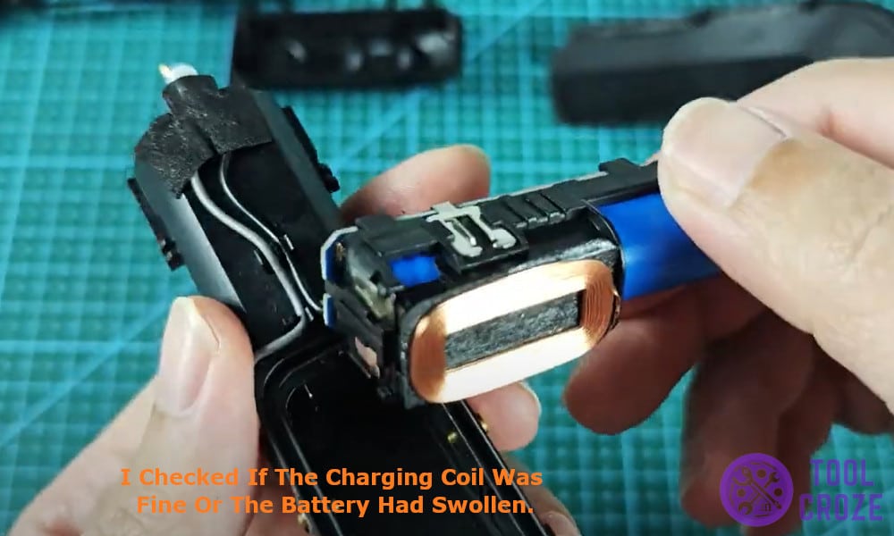 I quickly checked if the charging coil was fine or the battery had swollen