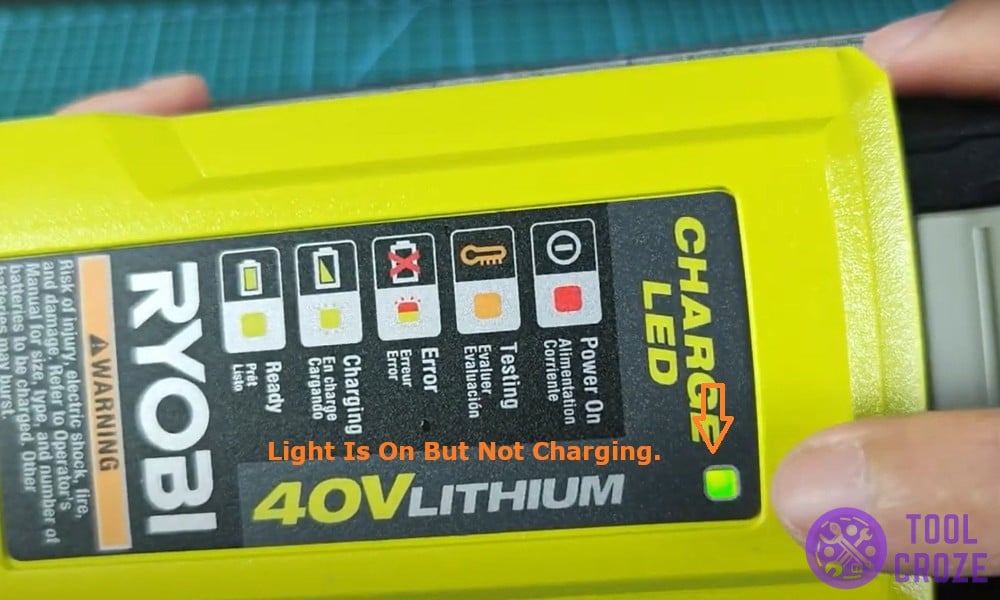 Light is on but not charging