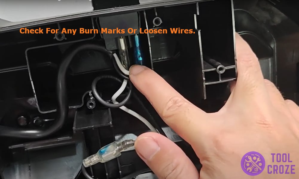 checked for any burn marks or loosen wires.