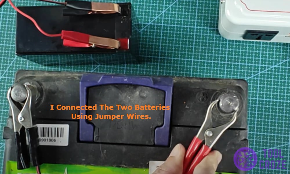 connected the two batteries using jumper wires